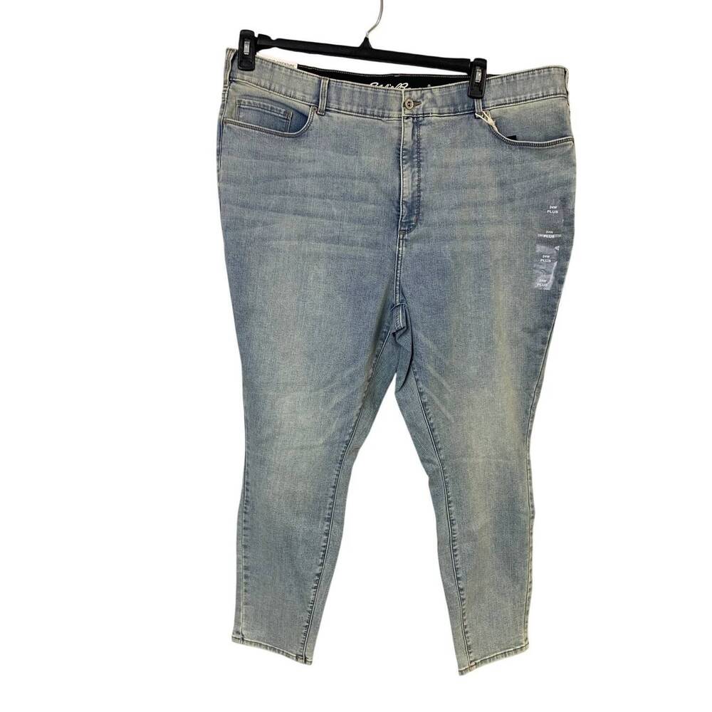 NEW EDDIE BAUER women's voyager high rise skinny jeans - plus in light blue